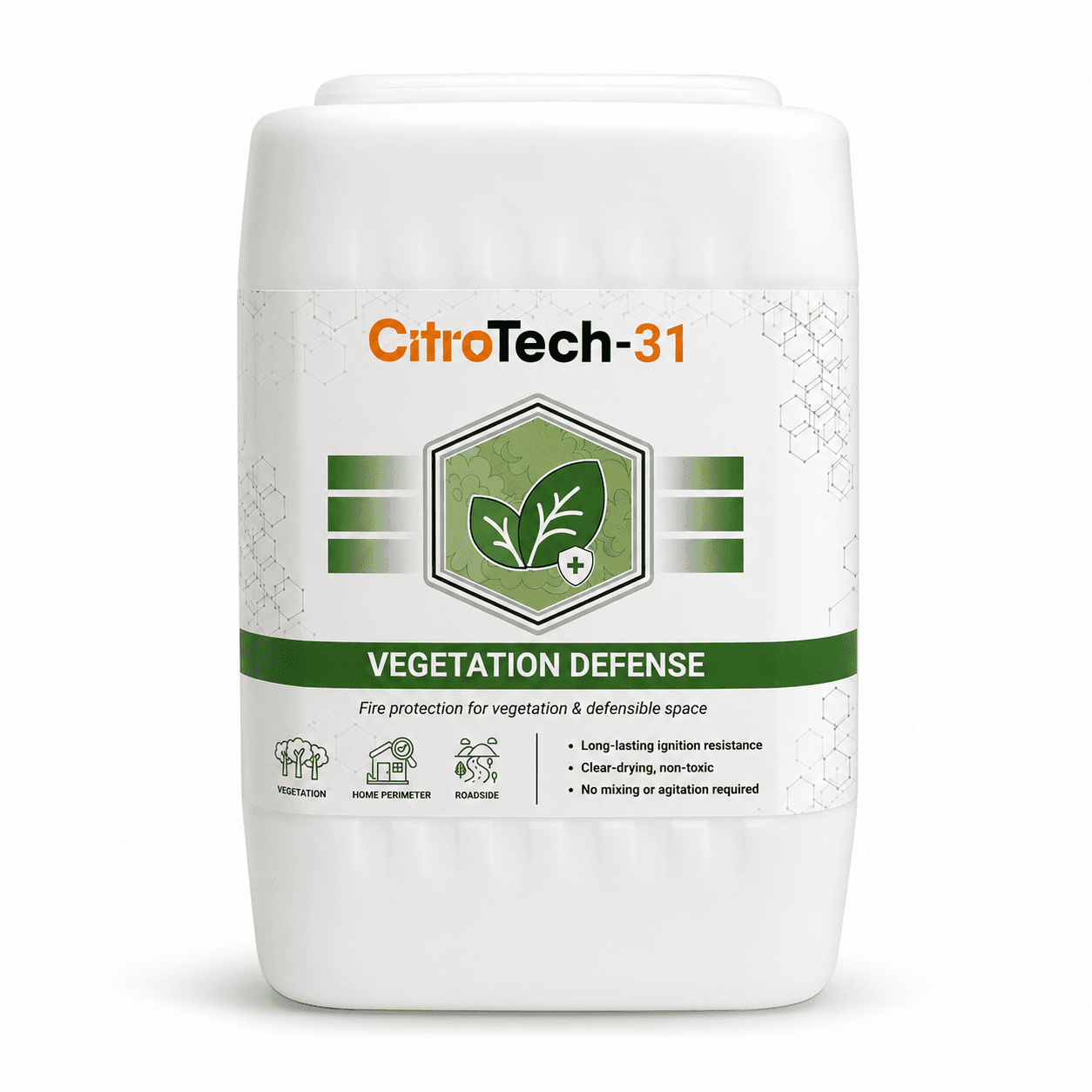 5-gallon jerrican of CitroTech-31 ready-to-use fire inhibitor