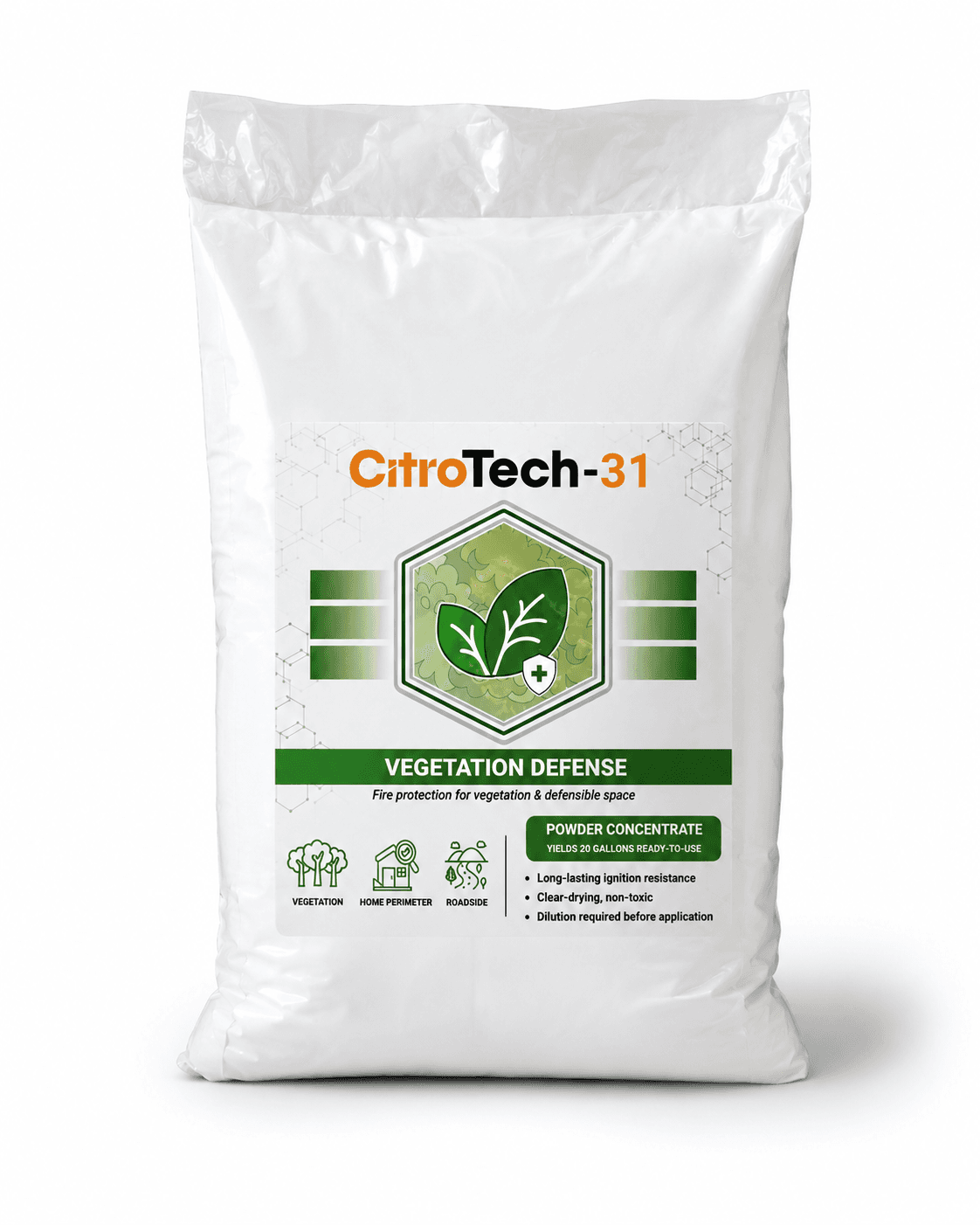 52 lb bag of CitroTech-31 powder concentrate — yields 20 gallons ready-to-use