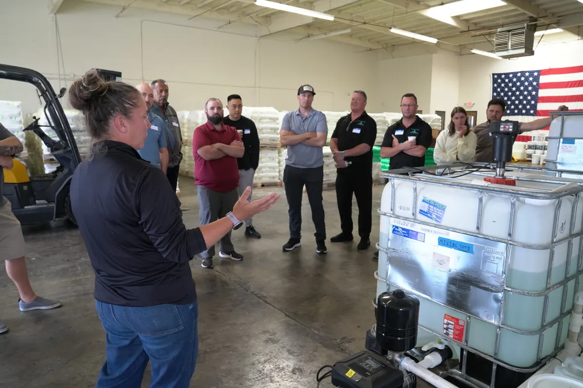 Equipment walkthrough at a spray tote